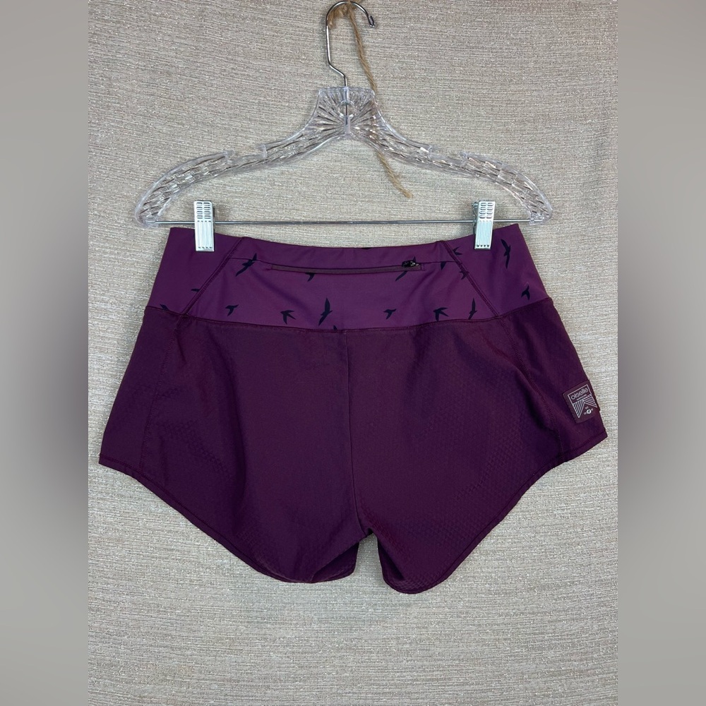 Oiselle Women’s Size 4 Purple Lined 4in Athletic Running Shorts Bird Design - Picture 9 of 10